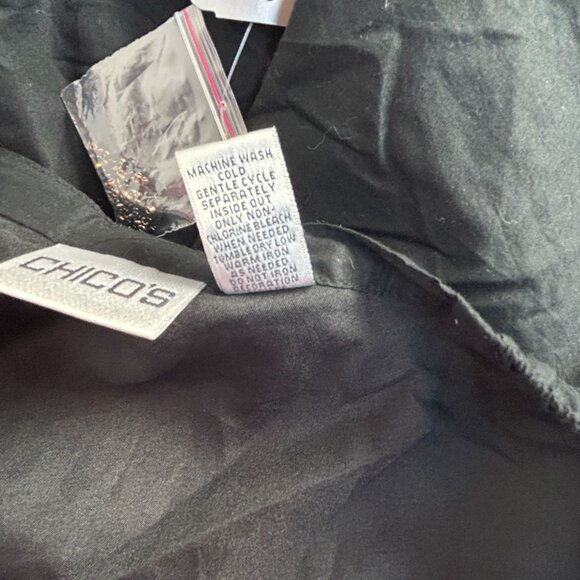 Chico's Womens Halawa Lilia Midi Skirt Size 2 Black/Fudge Floral Embroidered New - Picture 4 of 8